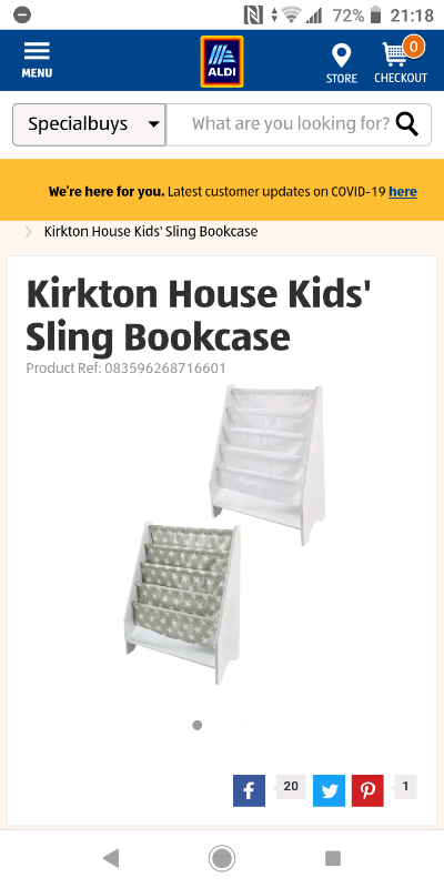 aldi sling bookcase